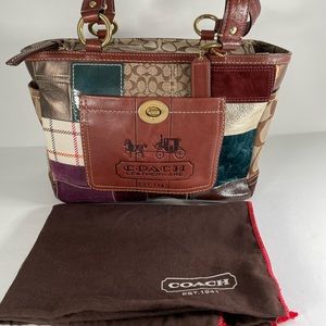 Coach Multi Color Patchwork Shoulder Bag Handbag for Women